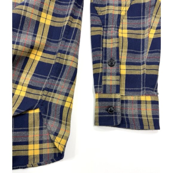 Best Made Co Mens Flannel Shirt Sz Medium Plaid Button Up Cotton Elbow Patches - Picture 6 of 14